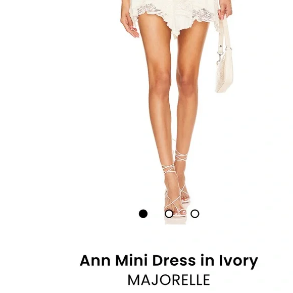 MAJORELLE Cream Ruffled Tiered Mini Sundress